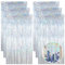 QEEYON 6 Stück Lametta Vorhang Silber, Glitzervorhang Lametta, Glitzer Party Vorhang, Folien Fransen Hintergrund fur Geburtstag Silberhochzeit Abschluss Disco Weihnachten Party Deko (1m x 2m)