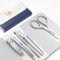 MR.GREEN 5PCS Nail Clipper Set with Ultra-Thin Fingernail Clippers, Nail File, Tweezers, Scissors, Professional Manicure Set for Men and Women, Nail Cutter with Leather Case (Blue)