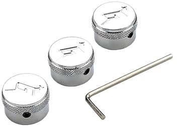 3 x rutschfeste Gitarren-Potentiometer-Regler mit Loch, Lautstärken, Kuppelknopf für E-Gitarre und Bass