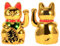 Hominas Maneki Neko, Chat Chinois Porte Bonheur Doré Chat Porte Bonheur Plastique Chat Japonais Porte Bonheur Qui Salue pour Décoration de Feng Shui