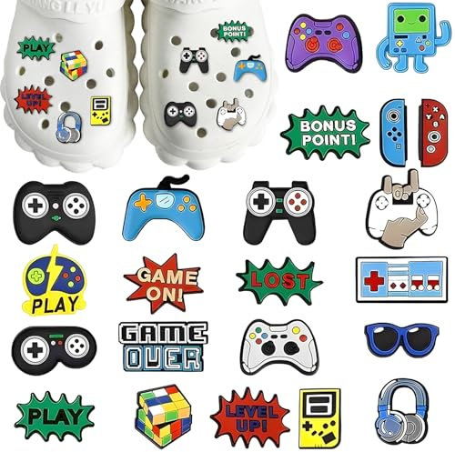 Croc Charms Gaming - 22PCS Croc Charms, Funny Croc Charms, DIY Croc Accessories, croc charms boys, Gaming Croc Charms,Fun Shoe Decorations for Boys,Gaming Shoe Clips for Hole Shoes,Cartoon Shoe Charms