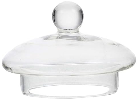Garneck Glas-Teekannendeckel 7,5 cm, Ersatzdeckel für Glasteekanne ca. | 600 ml,Transparenter Glasdeckel mit Knauf, Teekannen-Zubehör, 1 Stück
