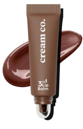cream co. 3in1 Lip Balm – Pflegender Lippenbalsam mit Gloss-Effekt und Tint, Lippenpflege & Lippenpflegestift in Einem | Mokka - Mokka