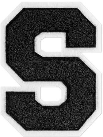 QianSiLi 4.5 Inch Chenille Iron On Letters for Clothes Varsity Letter Patches Embroidered Patch Iron On Patches for Clothing Varsity Jacket Hoodie (Black,S)