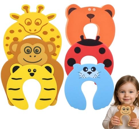 XYTAHDM 6 Piezas Tope de puerta infantil profesional Protector,ope Puerta Bebe,Protectores Infantiles De Espuma,Seguridad Puertas Niños Para El Hogar,Topes para Puertas Bebe con Diseño de Animales