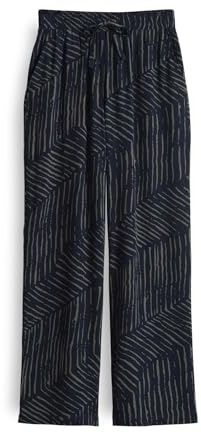 OPUS Damen Wide Leg Pants | MAROU Palm Leaves Wide Leg Pants mit Komfortbund Coal Blue, 36