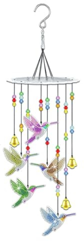 Pqahffowr Bird DIY Painting Wind Chimes, Art Kits for Adults, Wind Spinner for Garden Decor Easy Install