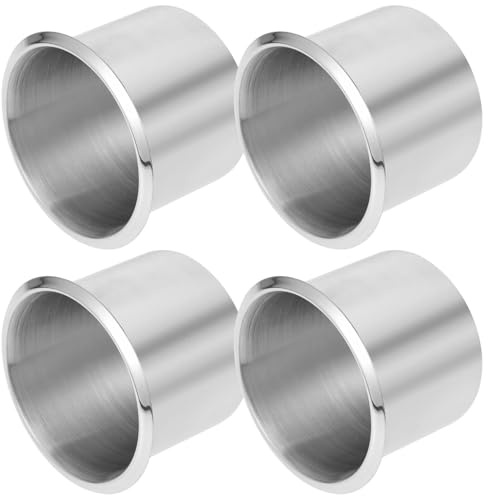 DECORNIJIA 4 pièces Porte-gobelets INOX Encastré pour Bateau Yacht et Véhicule Utilitaire Support Boissons Robuste Facile à Installer sur Table Console ou Siège Réutilisable