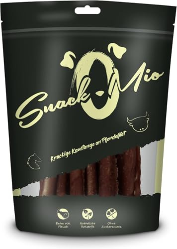 SnackOMio - Barre à mâcher croquante à Base de Filet de Cheval - Un Snack à mâcher de qualité supérieure pour Les Chiens, 70g (Lot de 5)