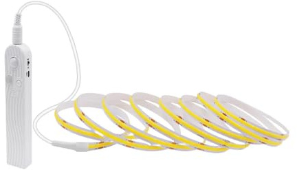 Cleiscry Klebe 1M 2M 3M LED Streifen LED Streifen mit Bewegungsmelder, Akku Aufladbar mit Auto On/Off und Timer für Schlafzimmer, Treppenhaus, Badezimmer, Küche, Treppe,Bett (cool Weiß (6000K), 1M)