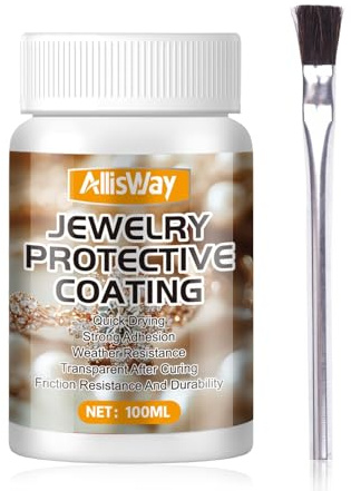 AllisWay Laca Zapon, Barniz Protector de Metales, Joyas Protectora Recubrimiento, Transparente Después Del Curado, Apto para Metales y Joyas, Previene el Deslustre y la Decoloración, 100 ml