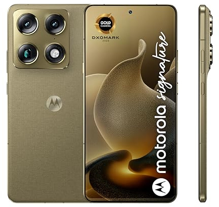 Motorola Signature 16 512 5G, Martini Olive (Vert Olive) | Quadruple capteur 50MP, écran 6,8 Amoled, Snapdragon 8 Gen 5, 5200 mAH