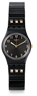 Swatch Unisex Erwachsene Analog Quarz Uhr mit Edelstahl Armband LB181A