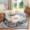 SAFAVIEH Boho Teppich für Wohnzimmer, Esszimmer, Schlafzimmer - Crystal Collection, Kurzer Flor, Marineblau und Fuchsia, 122 X 183 cm
