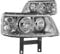 Diederichs Halogen Scheinwerfer Set für VW Transporter T5 09.03-12.08 H7/H1 mit Motor, Silber mit schwarzem Gehäuse und klarer Linse
