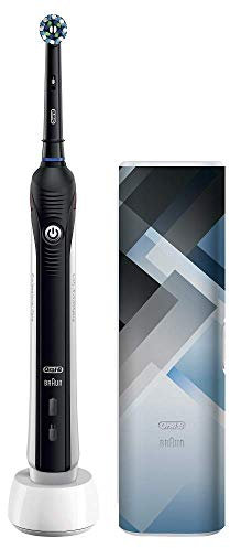 Oral-B PRO 2 2500 Elektrische Zahnbürste/Electric Toothbrush, mit 2 Putzmodi und visueller Andruckkontrolle für Zahnpflege, Design Edition mit Reiseetui, Geschenk für Sie/Ihn, schwarz