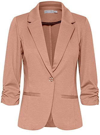 fransa FRZablazer Damen Blazer Kurzblazer Jacke mit Stretch geraffte Ärmel mit Taschen, Größe:M, Farbe:Misty Rose (151512)