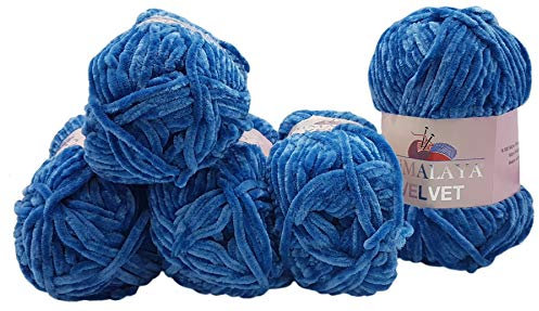 5 x 100 Gramm Himalaya Velvet Micro-Polyester Strickwolle, Babywolle, Babywolle, Babywolle (petrol 90041)