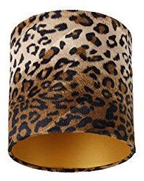 QAZQA Klassisch I Antik Velours Lampenschirm Leopard Design 20I20I20 Gold I Messing innen,