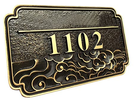 Hausnummer Groß Hausnummern Schild Mit Wunsch Gravur Haustürschild Hausnummernschild Aufkleber Türnummer Gartenschilder Personalisiert Türschilder Wetterfest Hausschild für Haustür Hotel