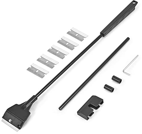 Olaismln Fish Tank Scraper Cleaner for Glass Aquariums, 21 Handheld Scraper Cleaning Razor with 5 Stainless Steel Blades for Fish Reef Plant Glass Tank