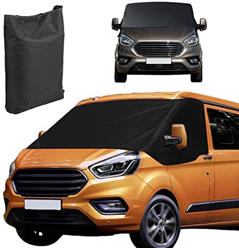 LIROPAU Frontscheibe Wrap Cover Ersatz Kompatibel mit Alle Ford Transit Custom, Auto Windschutzscheiben Abdeckung, Frontscheibe Fenster Sonnenschutz Auto Frontscheibe Wetterfester Vorhang Camping