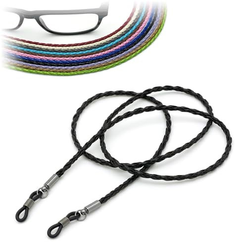 CKB LTD Black PU Leather Spectacle Glasses Strap Sunglasses Cord Holder Neck Lanyard String 70cm, 1 Piece