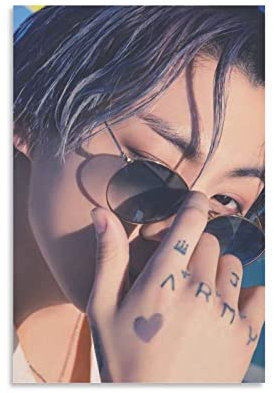 RAAMKA Bilder Wohnzimmer Modern Senza Cornice Jungkook-371 Poster Ragazza Adolescente Dipinti Murali per Soggiorno Bagno Cucina Wall Art 50x70cm