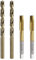 sourcing map Ensemble de tarauds métriques et forets, 2 tarauds filetés à pointe spirale M8 x 1,25 revêtus de titane et 2 forets hélicoïdaux de 6,8 mm, jaune torréfié, outils de filetage à vis