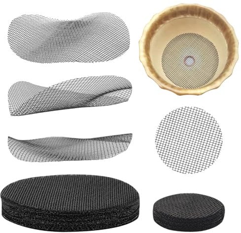 IOUALEY 100 Pcs Flower Pot Hole Mesh Pad, Rounds Plant Drainage Screens Gasket, Plastic Drainage Hole Pot Bonsai Mesh, Bonsai Bottom Grid Mat, Keep Soil from Flowing Away (2 inch & 4 inch)