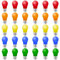 MZYOYO 30er Pack Bunte Glühbirnen E27 1W,Farbige Glühbirne E27 LED Birne,LED Bunt für Lichterkette Außen,Party,Weihnachten Deko,Rot Grün Blau Orange Gelb