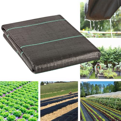 Petgrow Membrana per il controllo delle erbacce, 2 m x 10 m, in tessuto anti-erbacce da giardino, copertura per terreno, resistente, nero, traspirante, protezione UV per aiuole da giardino (2 m x 10