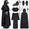 IEEILULU Pestdoktor Kostüm, Plague Doctor Costume Herren, Mittelalter Pestdoktor Cosplay Outfit mit Pestdoktor Maske, Kapuzenmantel, Karneval Kostüm Herren und Damen (M)