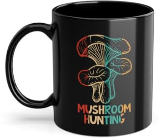 Retro Identificazione Cacciatore Tazza Di Caffè | Raccogliere Mangimi Ricerca Funghi Tazza Nero (08548C)