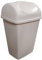 50L Swing Top Kitchen Bin Plastic Waste Paper Rubbish Recycle Bin Home Office Kitchen Room Dustbin Cream Bin