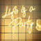 Life is a Party Neon Sign, Warm White Neon Signs for Wall Decor, LED Dimmable Light Up Signs USB Powered for Bedroom Living Room Home Bar Birthday Wedding Party Game Room