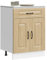 Homgoday Mueble bajo de Cocina Kalmar Madera ingeniería de Roble Sonoma Mueble bajo de Cocina Módulos de Cocina sin encimera Kitchen Cabinet Roble Sonoma 60 x 46 x 81.5 cm