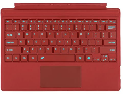 Type Cover per Microsoft Surface Pro 7+ Pro 7 Pro 6 Pro 5 Pro 4 Pro 3 generazione, tastiera Bluetooth con trackpad, ricarica USB, layout tedesco QWERTZ (rosso, retroilluminazione)