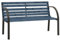 Homvdxl 2-3-Sitzer Holzlatten-Gartenbank, Outdoor-Sitzgelegenheit im klassischen Stil, Metallbeine, 81 x 38 x 56 cm, Grau