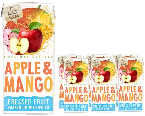 Fruit Flavour Water Variety Pack – Apple & Pear, Mango & Summer Berries – 200ml Juice Drink Cartons – No Added Sugar - cwp (6 x Pack, Apple & Mango Fruit Water)
