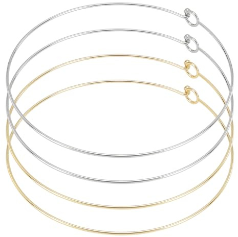 UNICRAFTALE collana cervicale filo intrecciato placcato oro 18 K 14,5 cm collana metallica aperta rotonda per donne abbigliamento quotidiano matrimonio feste