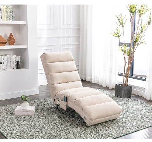 ZKLOEP Entspannungsliege, feststehendes Liegesofa mit Ganzkörperunterstützung, sanfter Vibrationsfunktion und Seitentaschen, Moderne Wohnzimmermöbel,geeignet für Büros, Wohnzimmer und Schlafzimmer.