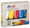 PRIMO Hobby & Professional - Acrylfarben für Künstler ab 14 Jahren, 5 Tuben 75 ml, Permanente, Matte und Abdeckende Textilfarben, Acryllack für Schreibwaren, Kreative Arbeiten und Malerei