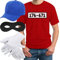 T-Shirt Herren Banditen Bande Verkleidung T Shirt Panzerknacker Kostüm Karneval Fasching Outfit JGA Kostüme TSHIRT + MÜTZE + MASKE + HANDSCHUHE 3XL Rot