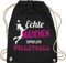 Turnbeutel Rucksack - Geschenke Zubehör - Echte Mädchen spielen Volleyball - Unisize - Schwarz - für volleyballer volleyballtasche vollyball geschenk volleyballerinnen beutel spielerin