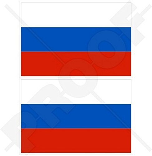 RUSSLAND Russische Föderation Flagge 100mm Auto & Motorrad Aufkleber, x2 Vinyl Stickers