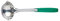 MasterClass Colour-Coded Catering-Quality Stainless Steel Soup Ladle, 35 cm (14) - Green (Vegetarian)