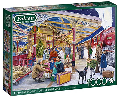 Jumbo Spiele Falcon Puzzle 1000 Teile - Coming Home for Christmas – ab 12 Jahren – Puzzle Weihnachten