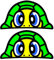 Valentino Rossi Schildkröte Peeking Aufkleber x2, grün, Vinyl, matt, Outdoor, 37 x 20 mm