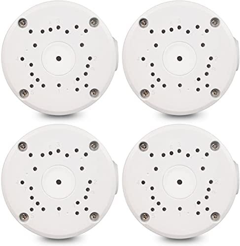 (Camera Junction Box) Metal Aluminum Mount Bracket, Universal for Bullet Security Camera, Waterproof Hide Cable Junction Box Compatible with Solar Panel, Fits Wall Ceiling (4 packs)